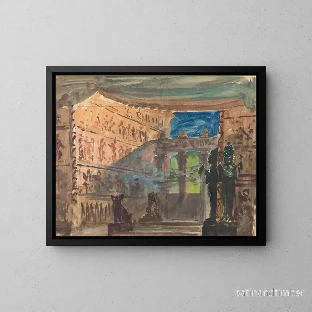 Reproduktion av målningen av ett inre av ett gammalt egyptiskt tempel – Robert Caney Reproduktion av målningen av ett inre av ett gammalt egyptiskt tempel – Robert Caney