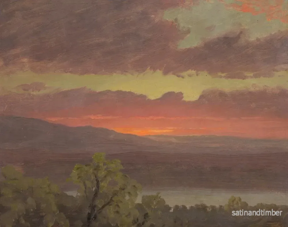 Reproduktion av målningen av solnedgång i Jamaica, Västindien - Frederic Edwin Church - Bild 2