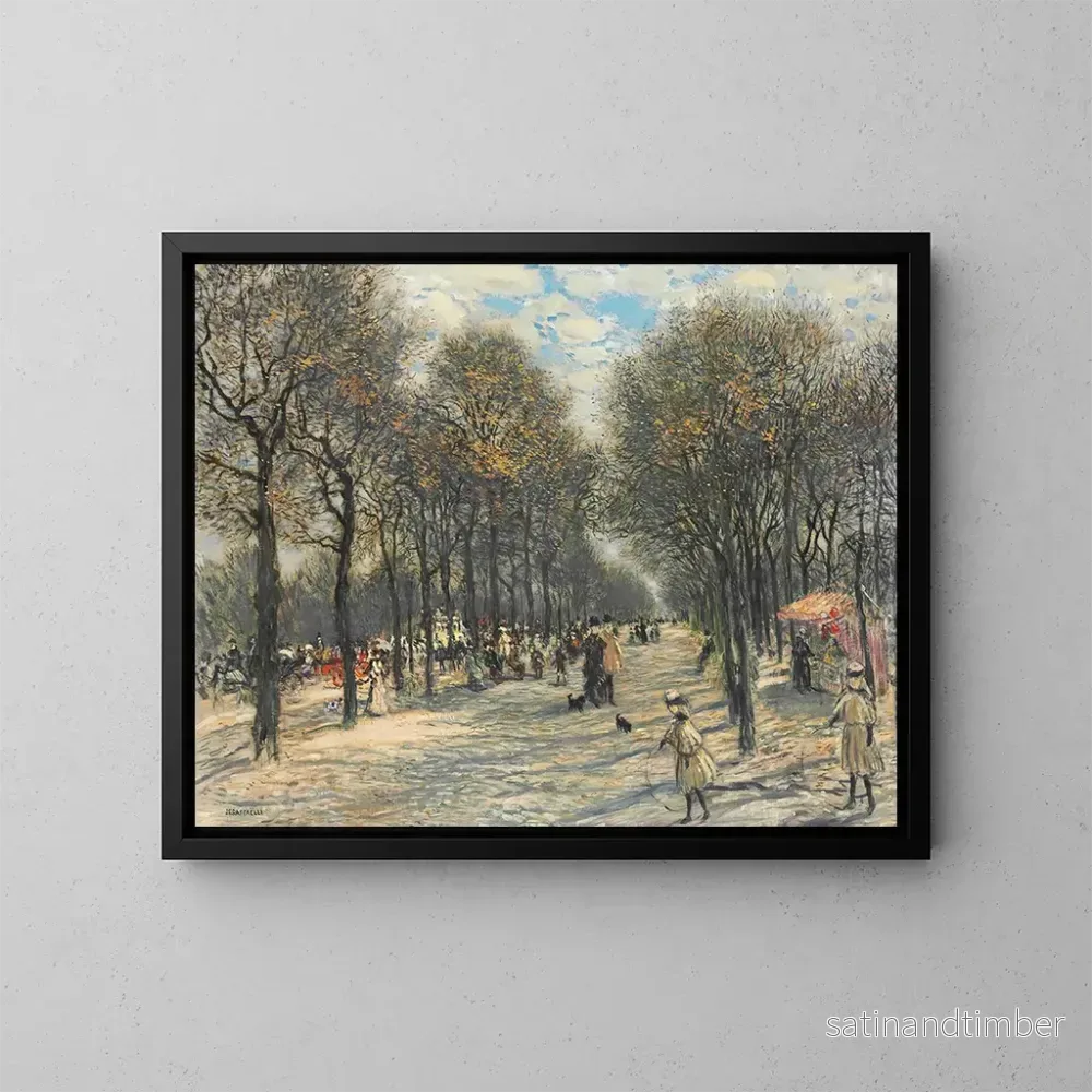 Reproduktion av målningen Alla träd på Champs-Élysées - Jean François Raffaëlli
