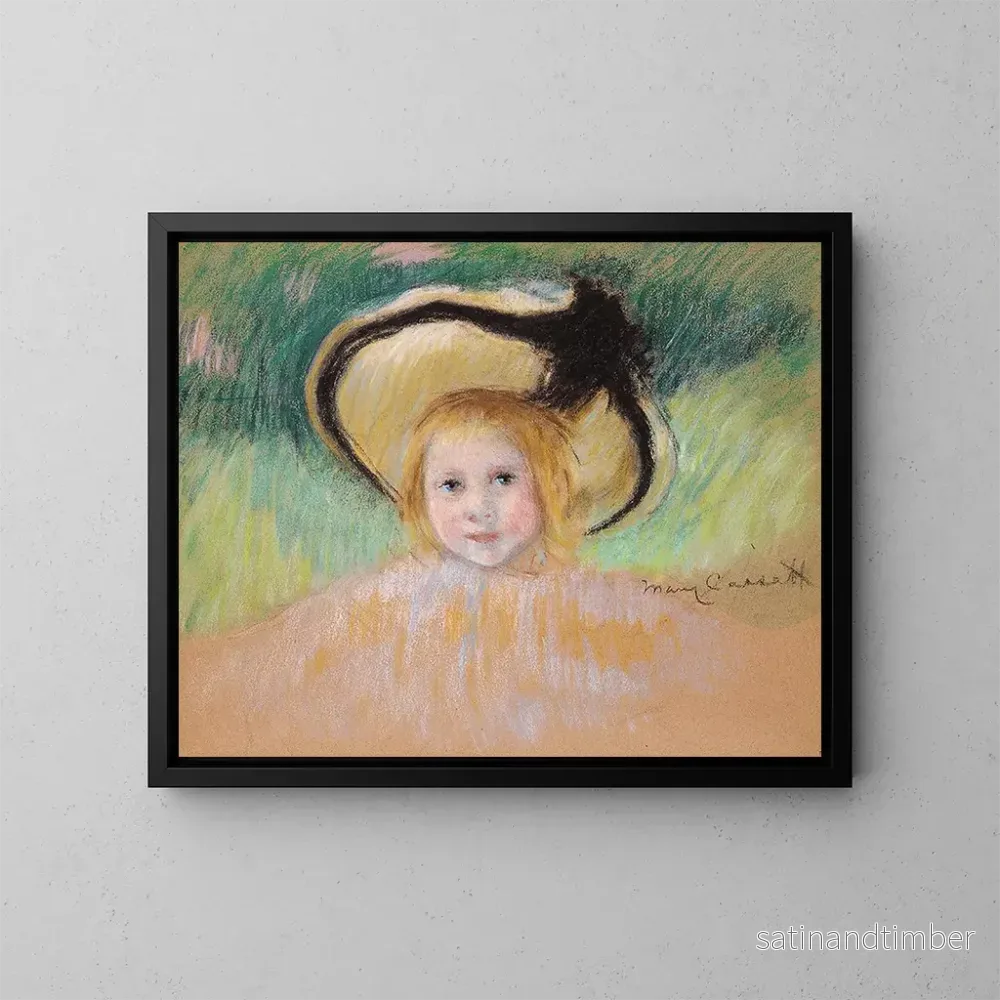 Reproduktion av målningen Flicka med svart bandhatt - Mary Cassatt