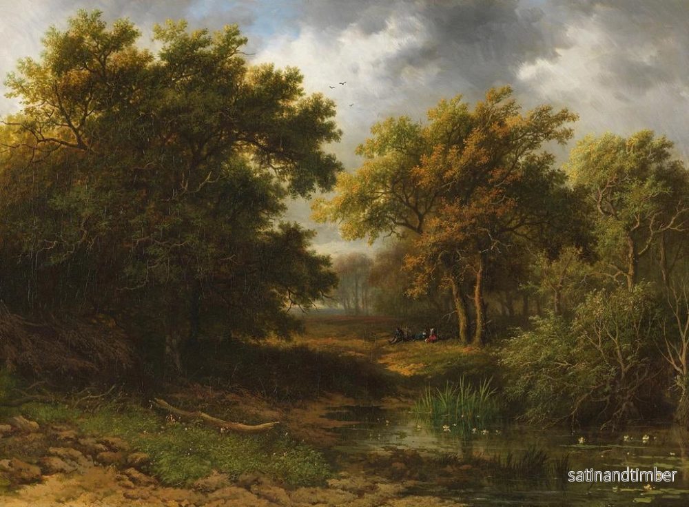 Reproduktion av målningen Landskapslandskap med sjö och vila - Willem Bodeman - Bild 2