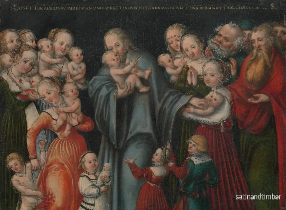 Reproduktion av målningen Le Christ bénissant les enfants - Lucas Cranach le Jeune - Bild 2