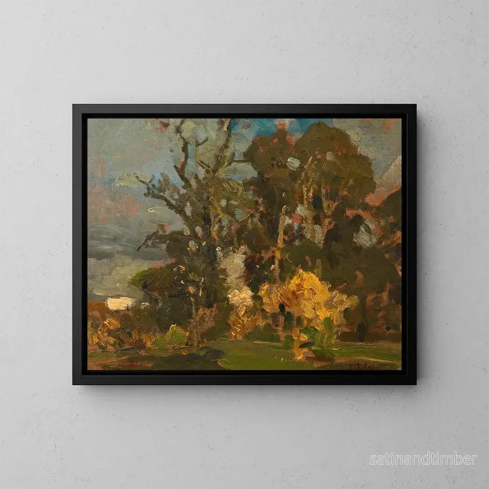 Reproduktion av målningen Prairie forestière en automne - Tina Blau