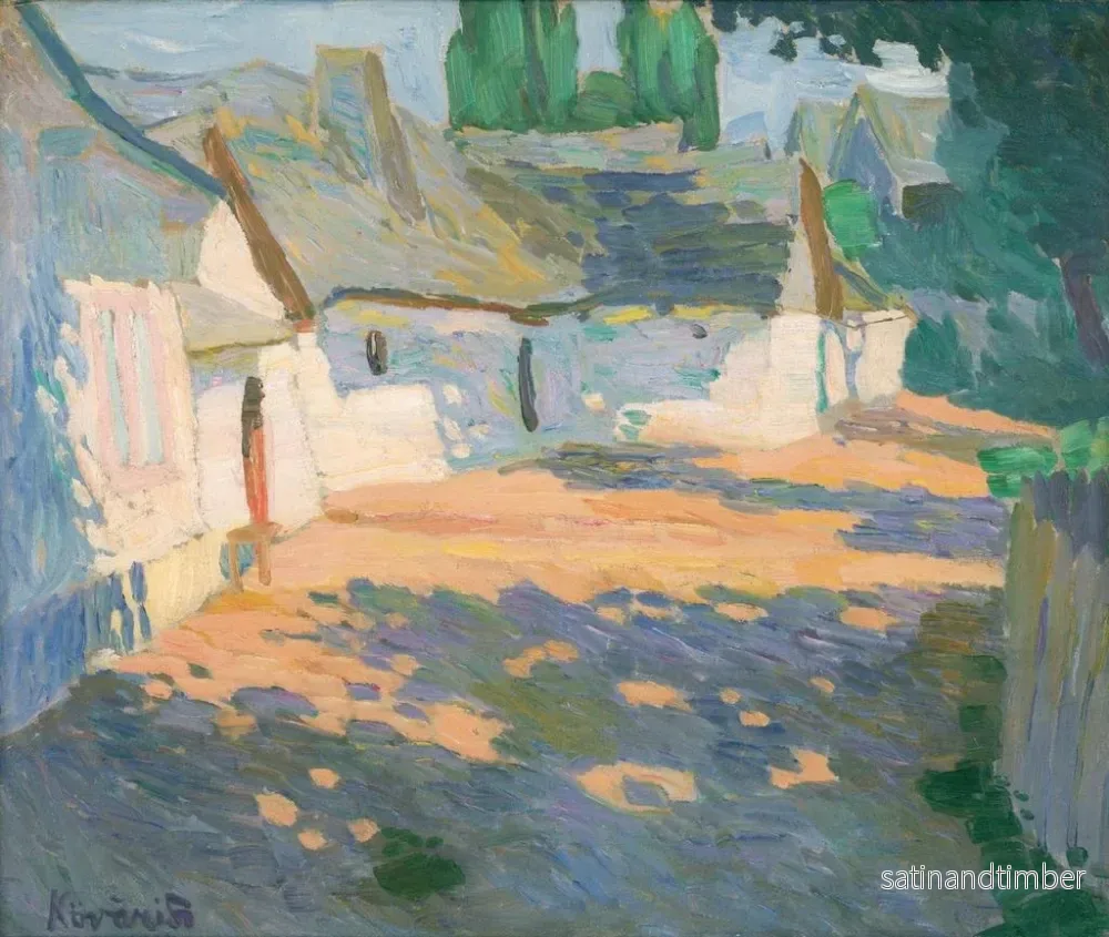 Reproduktion av målningen I byns gård på morgonen - Konstantin Korovin - Bild 2