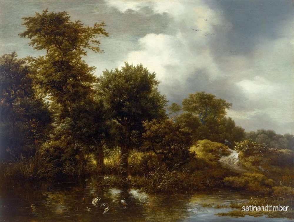 Reproduktion av målningen av ett skogigt landskap med en damm - Jacob van Ruisdael - Bild 2
