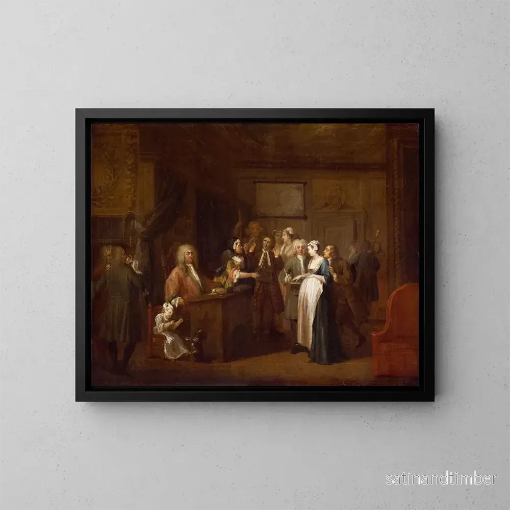 Reproduktion av målningen La Dénonciation - William Hogarth