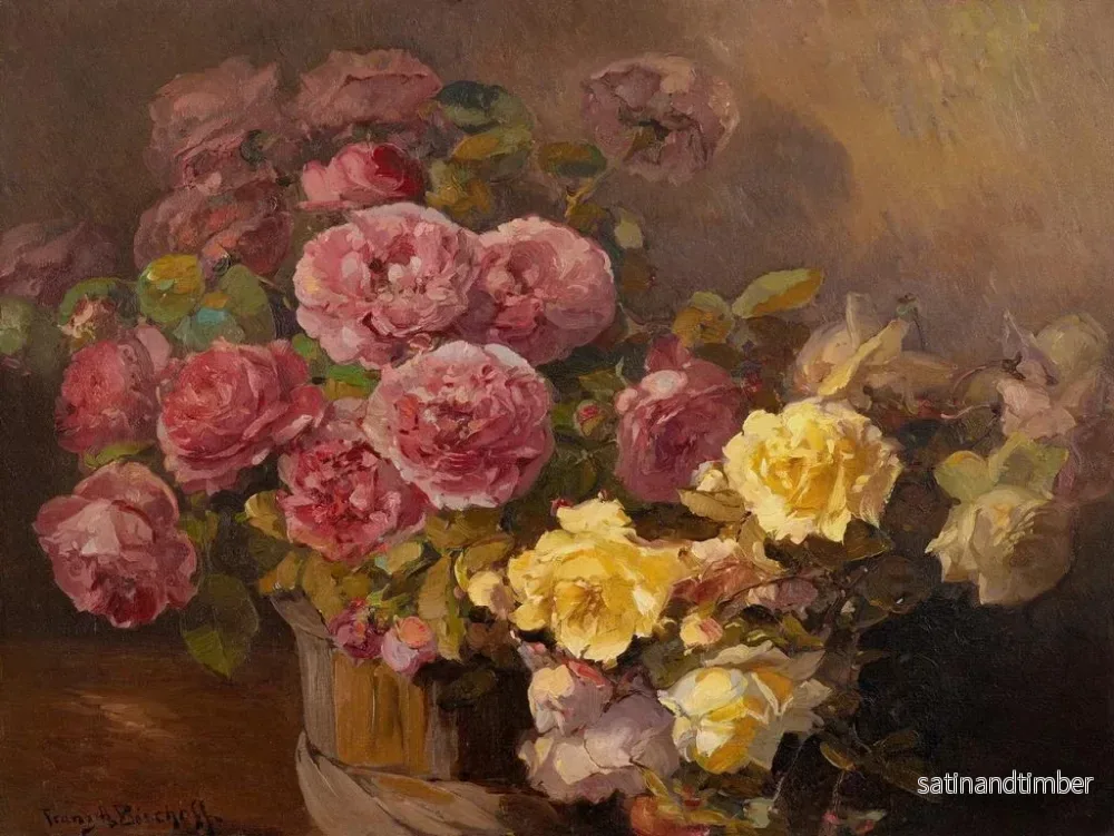 Reproduktion av målningen Röda och gula rosor - Franz Arthur Bischoff - Bild 2
