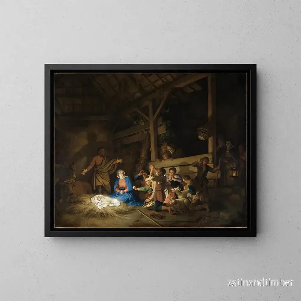 Reproduktion av målningen L'Adoration des bergers - Christian Wilhelm Ernst Dietrich