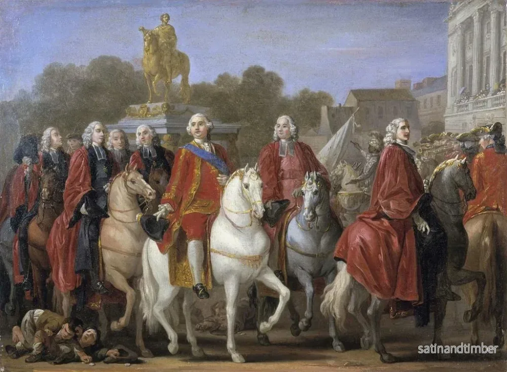 Reproduktion av målningen Invigning av statyn av Ludvig XV på platsen Mme Nom - Joseph Marie Vien - Bild 2