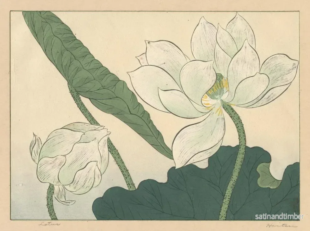 Reproduktion av målningen Lotus - Sakai Hōitsu - Bild 2