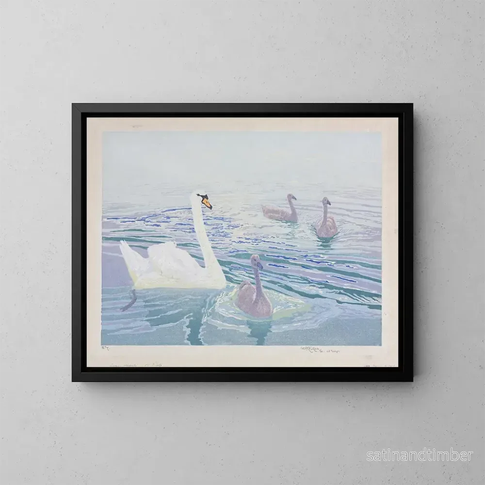 Reproduktion av målningen Cygnes et cygnets - William Giles