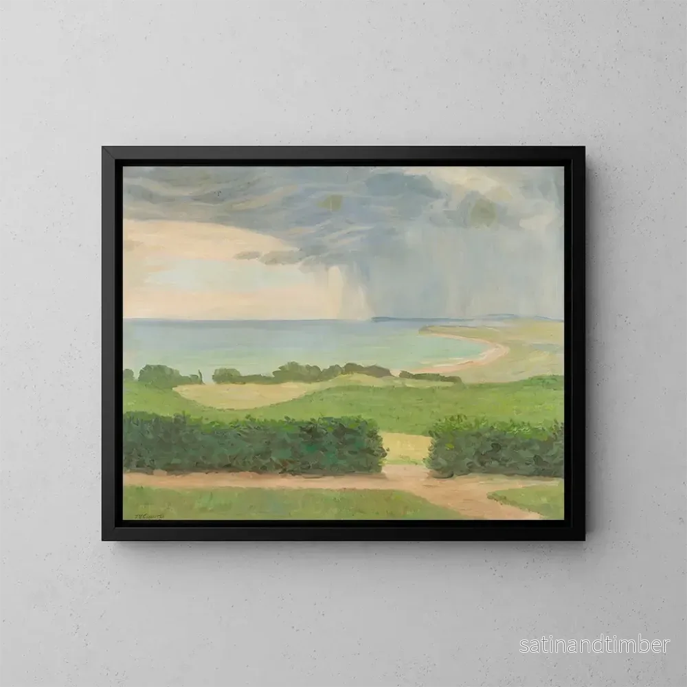 Reproduktion av målningen Landskapsbild av slätt med vatten - Johann Vincenz Cissarz