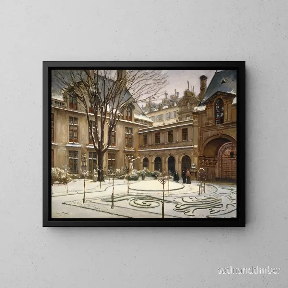 Reproduktion av målningen Le jardin du musée Carnavalet, effet de neige – Henry Tenr Reproduktion av målningen Le jardin du musée Carnavalet, effet de neige – Henry Tenr