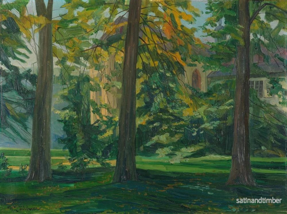 Reproduktion av målningen Chapelle de Neuburg med tre träd II - Wilhelm Trübner - Bild 2