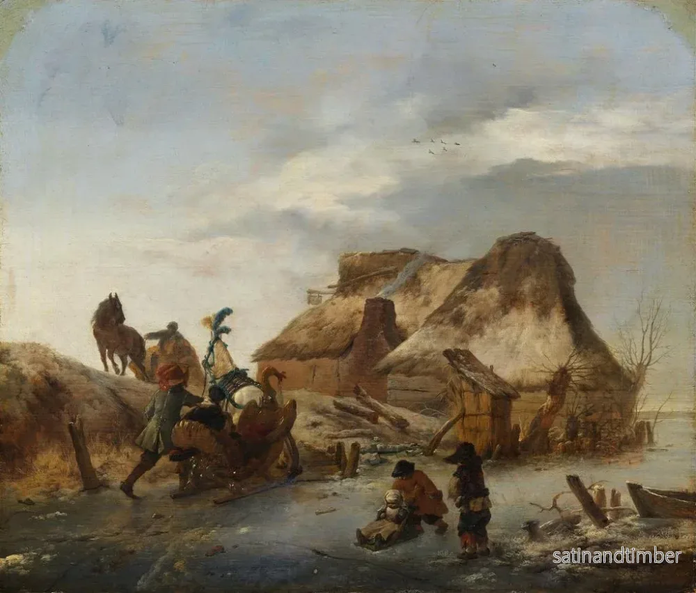 Reproduktion av målningen En adelsvagn på isen - Philips Wouwerman - Bild 2