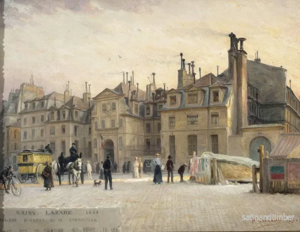 Reproduktion av målningen av fasaden på Saint-Lazare-fängelset, rue du faubourg Saint-Denis - Paul Schaan - Bild 2