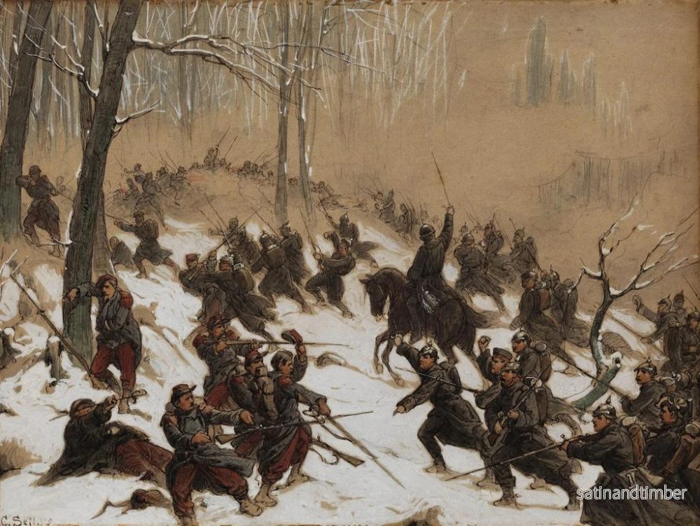Reproduktion av målningen av vinterkrigsscen 1870-71 - Christian Sell le Jeune - Bild 2