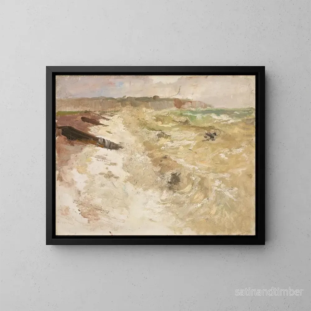 Reproduktion av målningen av stranden vid Dieppe - Frits Thaulow