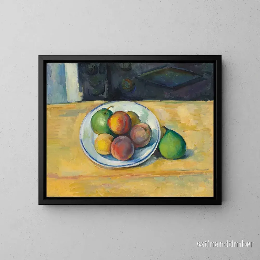 Reproduktion av målningen av fruktstilleben med persikor och päron – Paul Cézanne Reproduktion av målningen av fruktstilleben med persikor och päron – Paul Cézanne