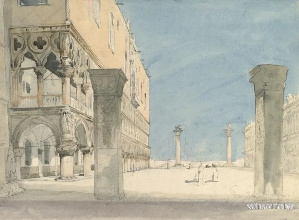 Reproduktion av målningen Vue de la Piazzetta de San Marco à Venise - Wilhelm Gail - Bild 2