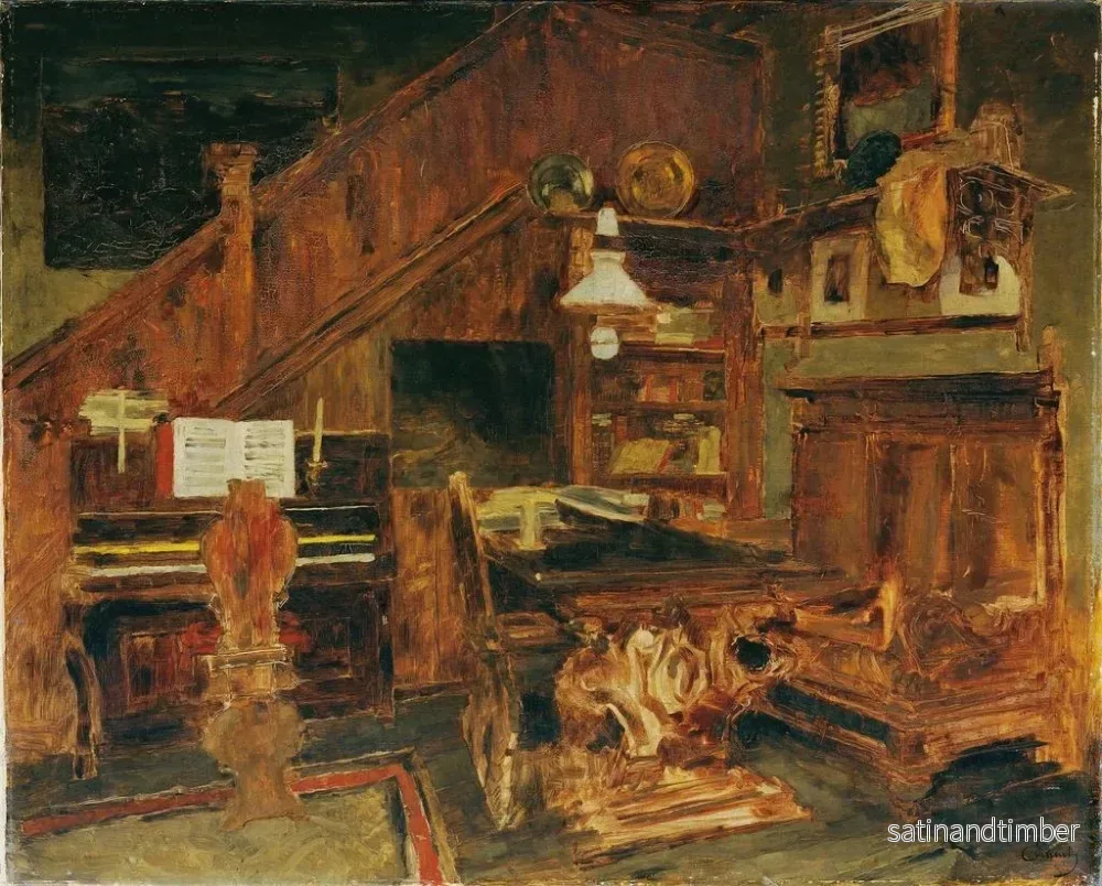 Reproduktion av målningen Atelier des artistes à Venise - Carl Schuch - Bild 2