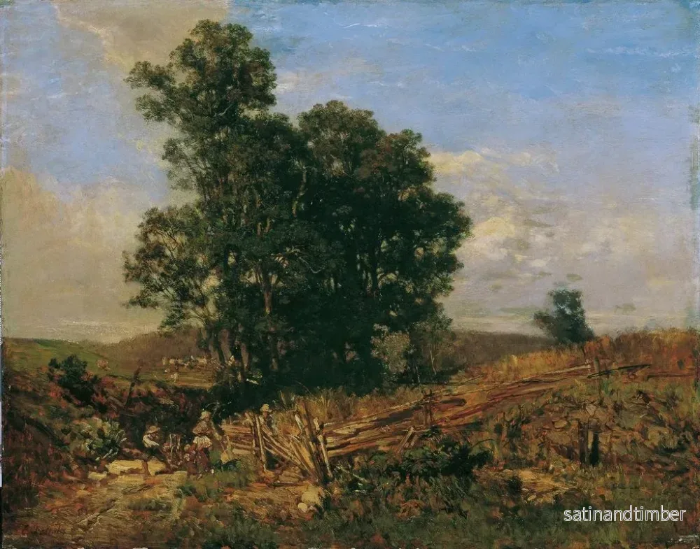 Reproduktion av målningen av grupp av träd vid vägkanten - Eugen Jettel - Bild 2