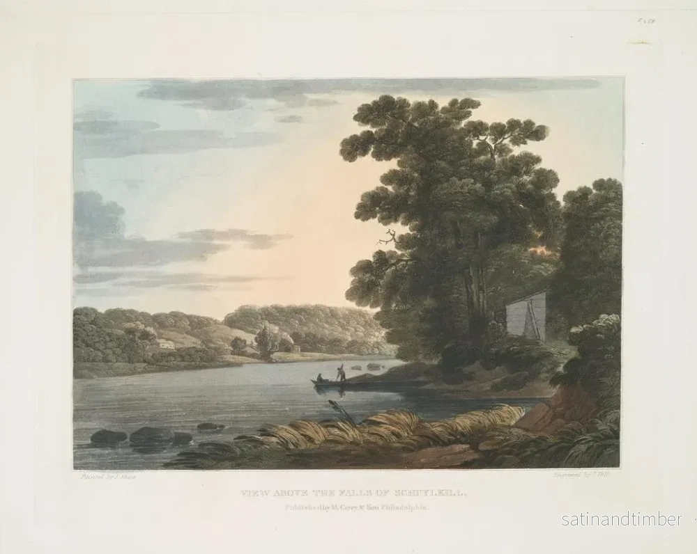 Reproduktion av målningen Vue au-dessus des chutes de Schuylkill - Joshua Shaw - Bild 2