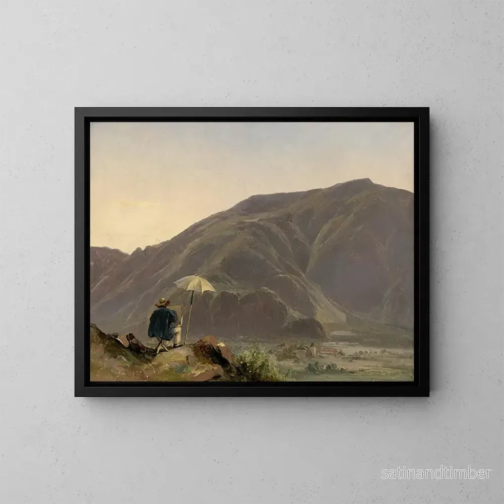 Reproduktion av målningen Vue de Bolzano avec un peintre – Jules Coignet Reproduktion av målningen Vue de Bolzano avec un peintre – Jules Coignet