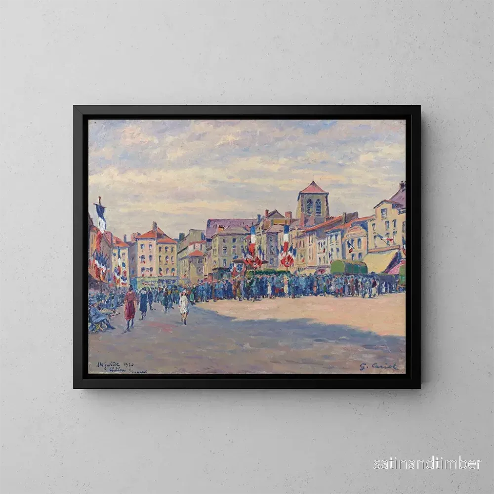 Reproduktion av målningen Fête du 14 juillet 1920 à Châlons-sur-Marne - Gustave Cariot