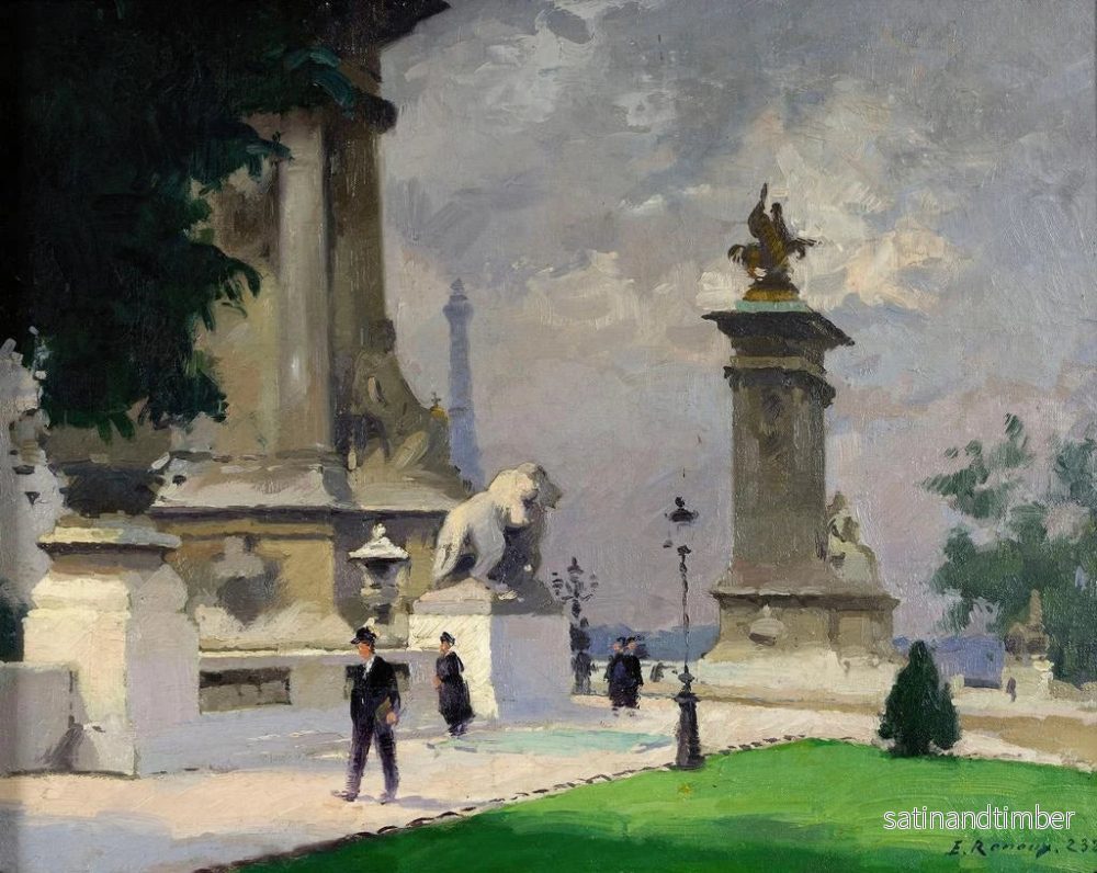 Reproduktion av målningen L'Entrée du Pont Alexandre III - Ernest Jules Renoux - Bild 2