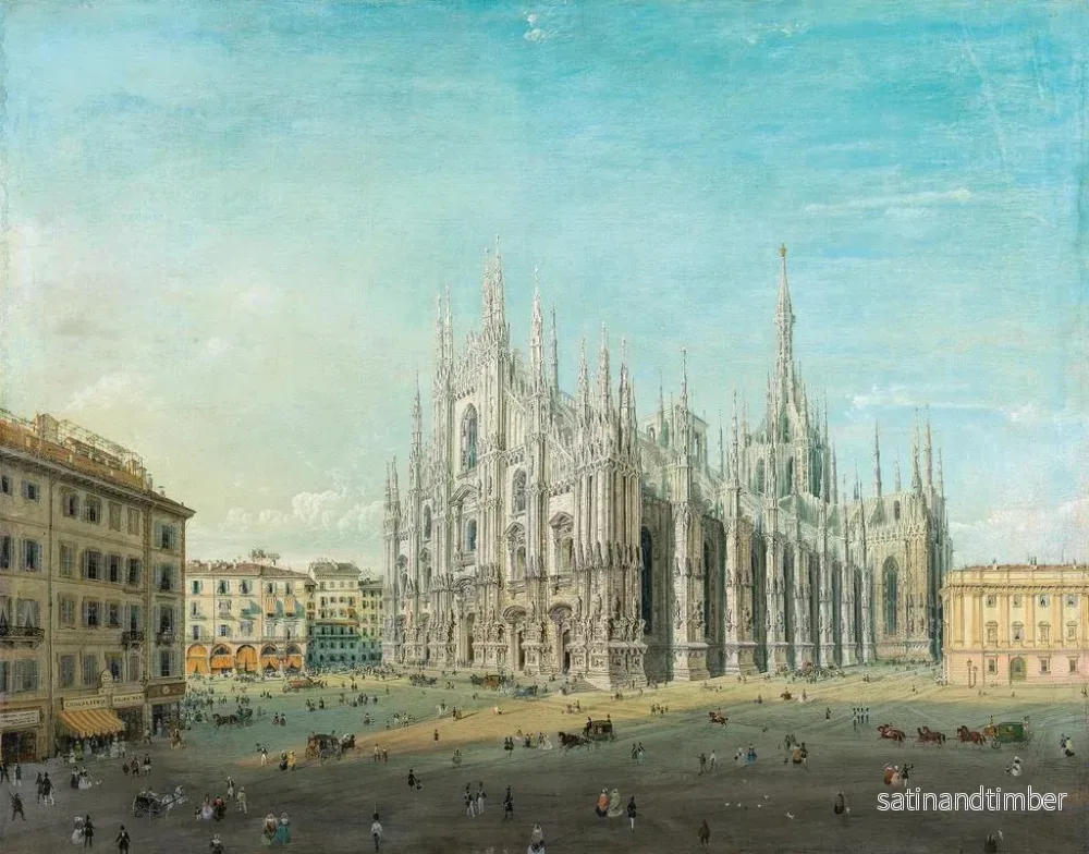 Reproduktion av målningen Place du Duomo à Milan - Carlo Bossoli - Bild 2