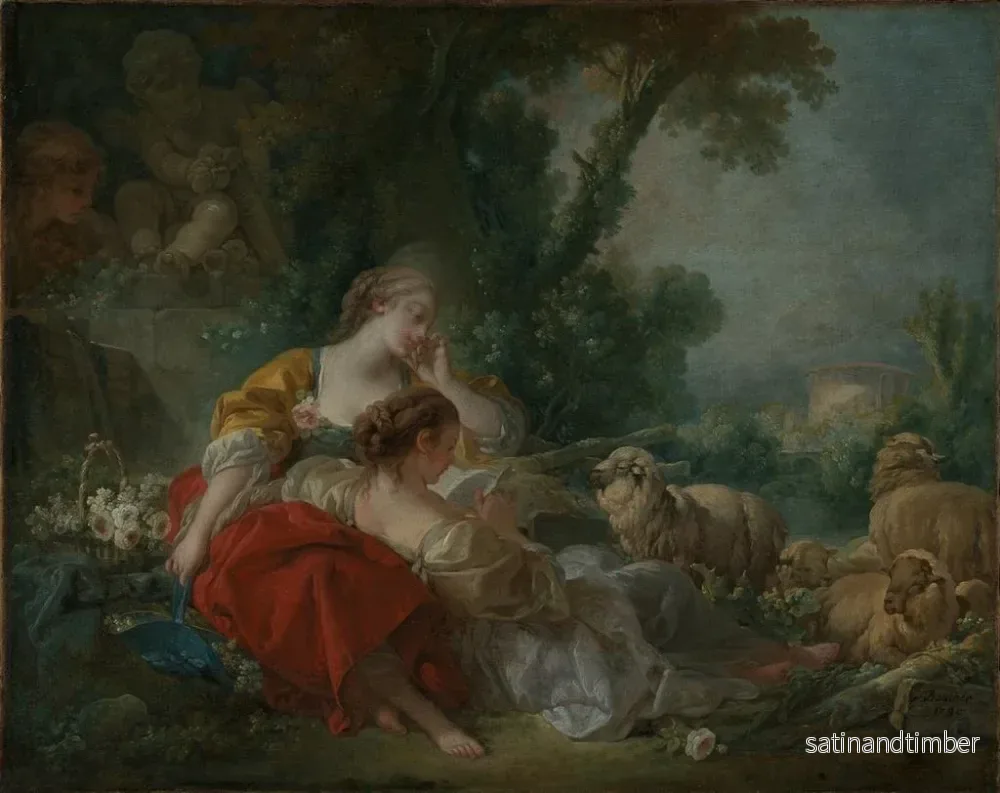 Reproduktion av målningen Två herdeskor - François Boucher - Bild 2