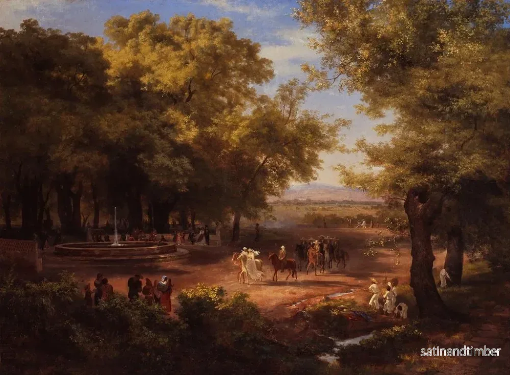 Reproduktion av målningen L'Alameda de Mexico - José María Velasco - Bild 2