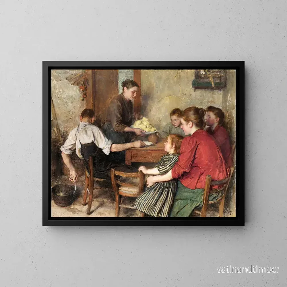 Reproduktion av målningen Le Repas frugal - Émile Friant