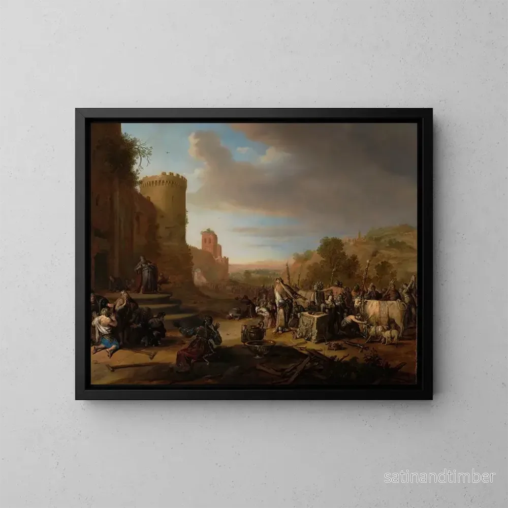 Reproduktion av målningen av helgon Paul och Barnabas i Lystra - Bartholomeus Breenbergh