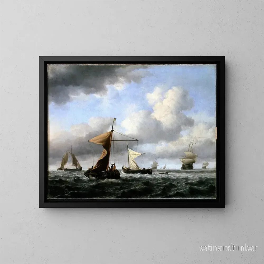 Reproduktion av målningen En livlig bris - Willem van de Velde den Yngre