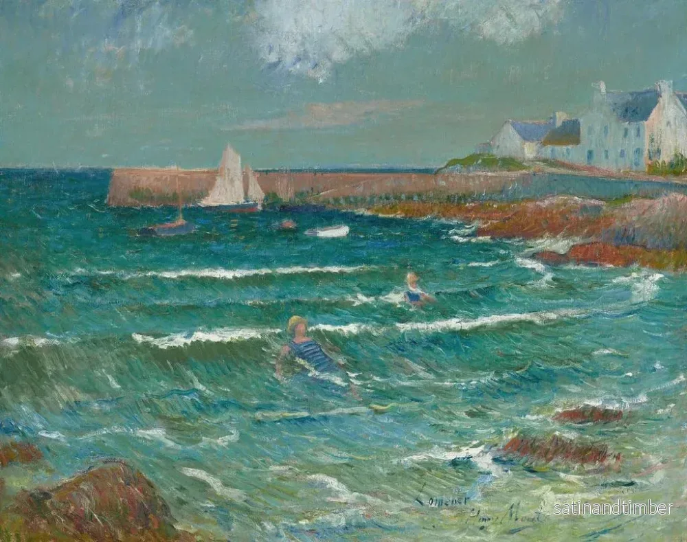 Reproduktion av målningen Baignade à la mer à Lomener - Henry Moret - Bild 2