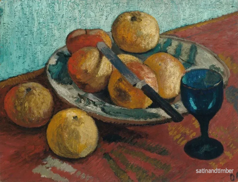 Reproduktion av målningen av naturtavla med äpplen och ett grönt glas - Paula Modersohn-Becker - Bild 2