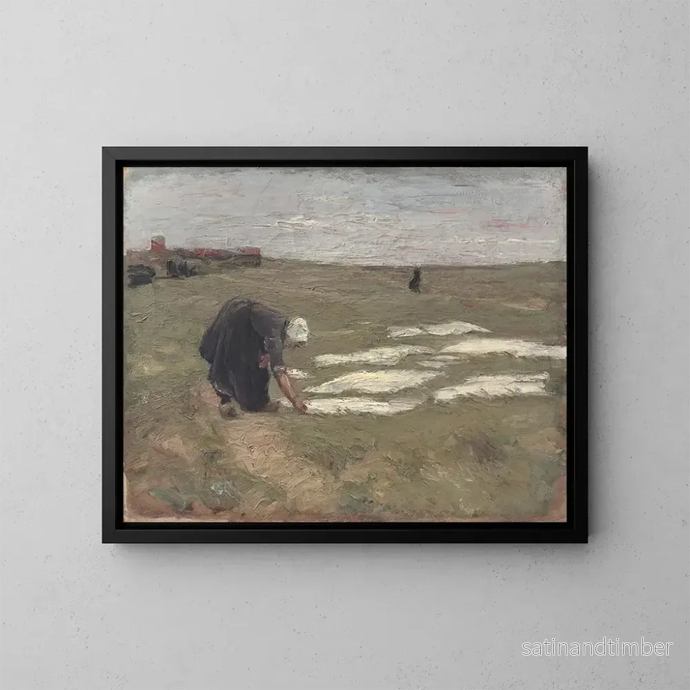 Reproduktion av målningen av blekning på dynorna nära Katwijk - Max Liebermann