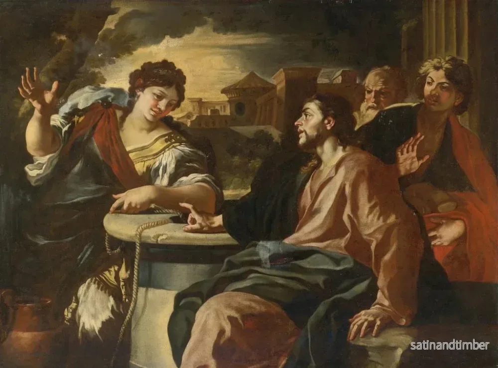 Reproduktion av målningen Le Christ et la femme de Samarie - Francesco Solimena - Bild 2