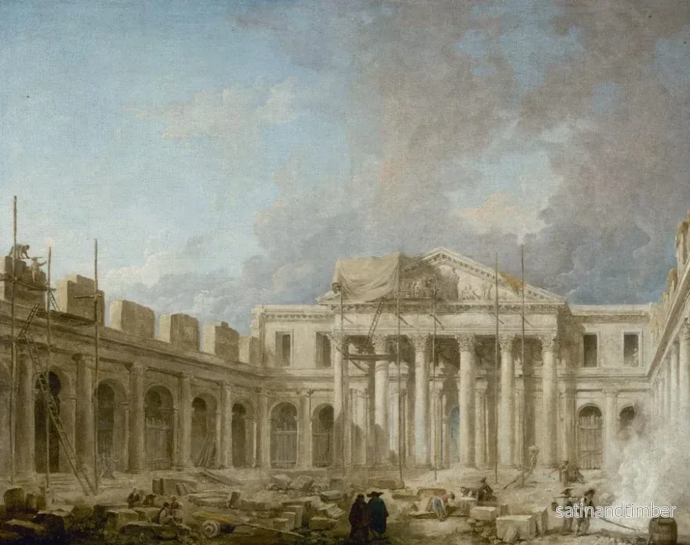 Reproduktion av målningen L'École de chirurgie en construction - Hubert Robert - Bild 2
