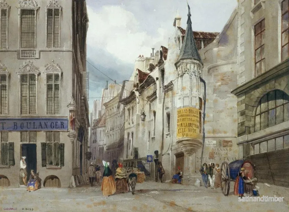 Reproduktion av målningen av Le carrefour des rues Bailleul et Jean Tison, nu 1er arrondissement de Paris - Thomas Shotter Boys - Bild 2