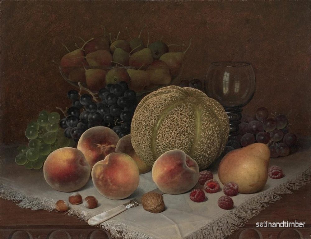 Reproduktion av målningen Naturtavla med en cantaloup - William Mason Brown - Bild 2