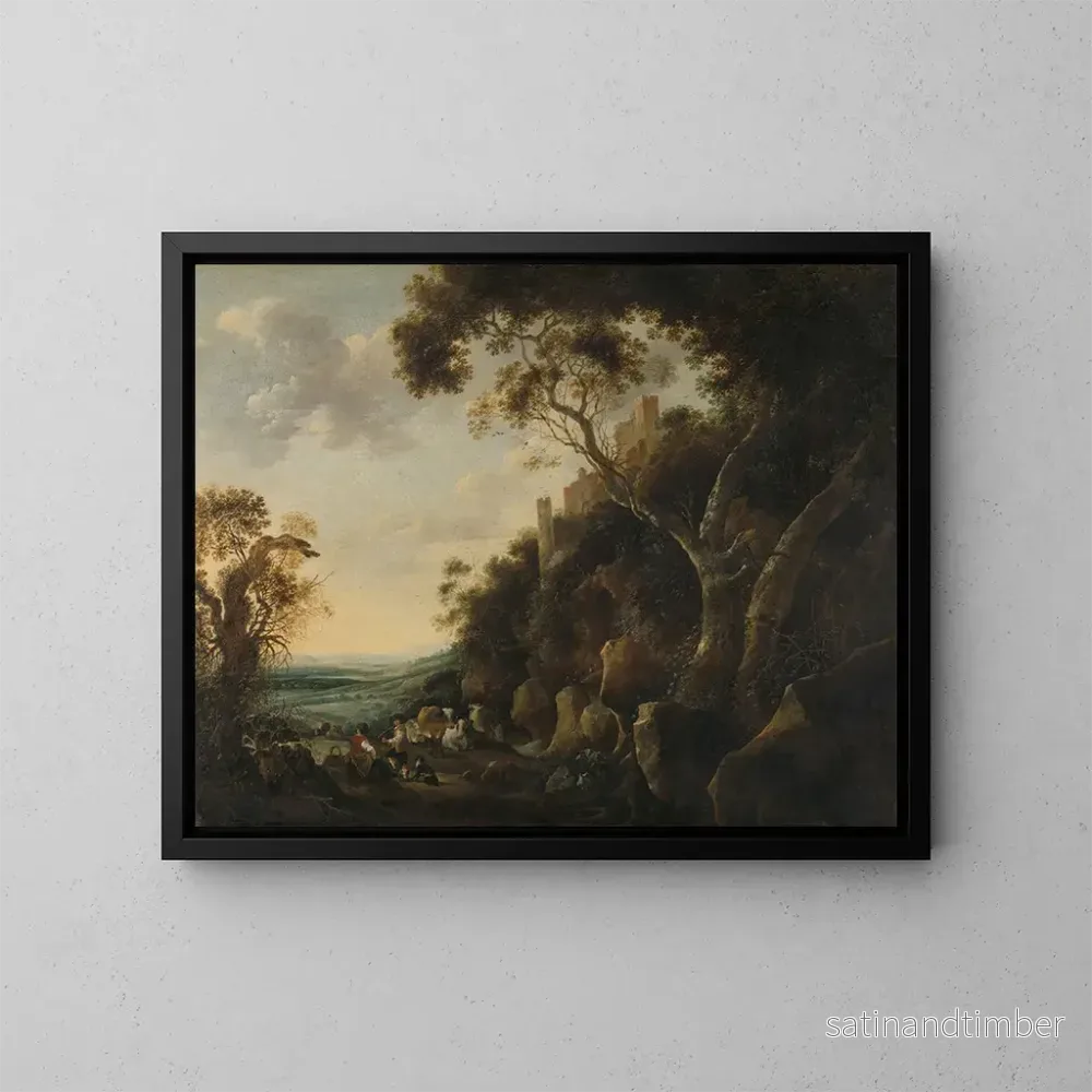 Reproduktion av målningen Landskap med herdar – Gijsbert Gillisz de Hondecoeter Reproduktion av målningen Landskap med herdar – Gijsbert Gillisz de Hondecoeter