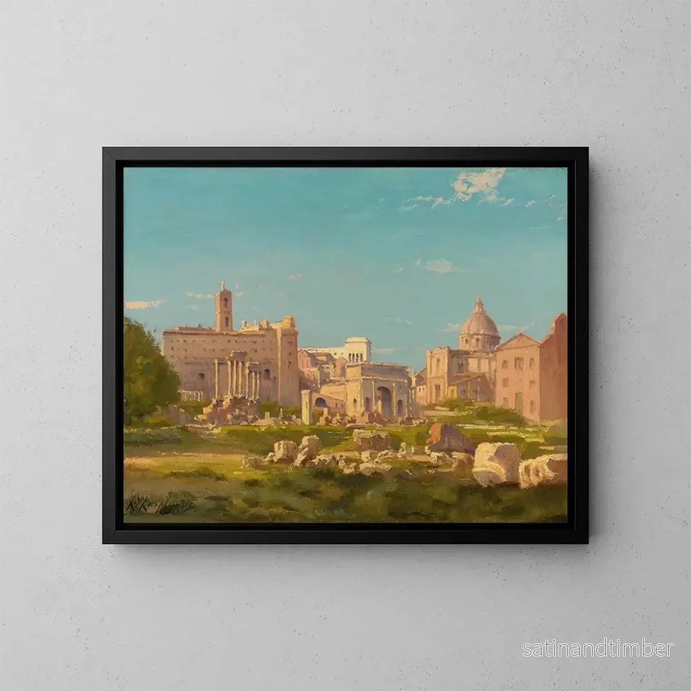 Reproduktion av målningen Le Forum romain - Henri-Joseph Harpignies