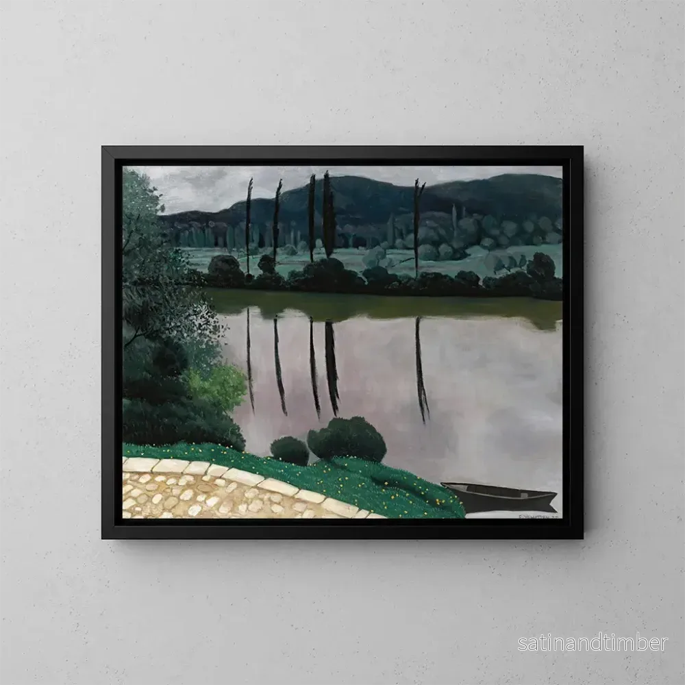 Reproduktion av målningen La Dordogne i Vitrac - Félix Vallotton