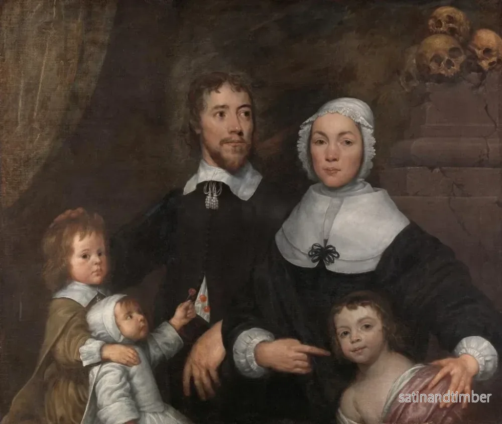 Reproduktion av målningen Porträtt av en familj, troligen Richard Streatfeilds - William Dobson - Bild 2