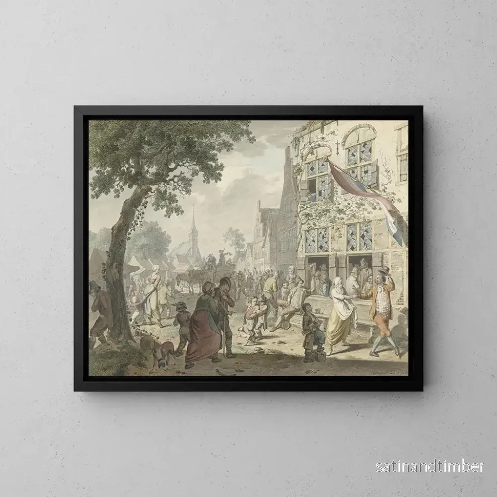 Reproduktion av målningen Fête de village - Leendert Overbeek