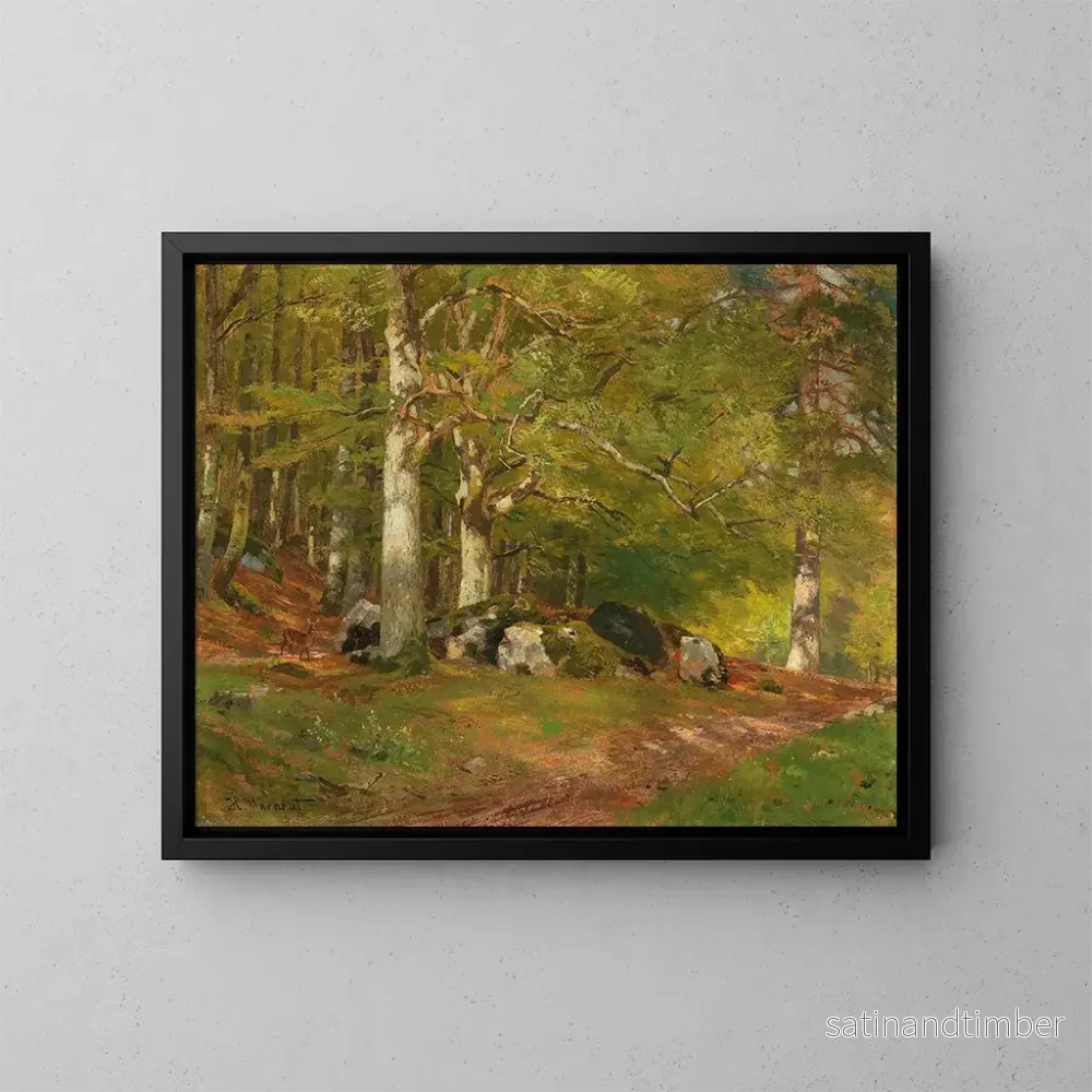 Reproduktion av målningen Scen med skog och rådjur - Hugo Darnaut
