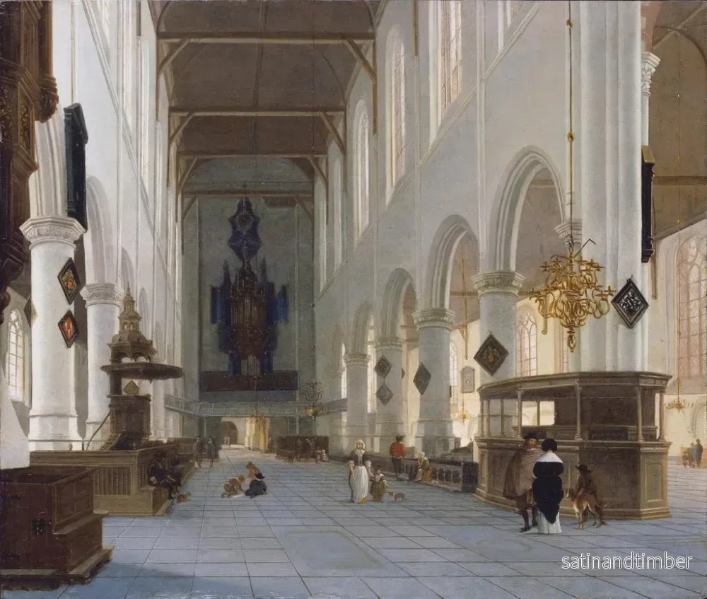 Reproduktion av målningen Notre-Dame-kyrkans interiör i Delft - Hendrick Cornelisz van Vliet - Bild 2
